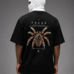 focus tarantula oversized t shirt — black 220gsm