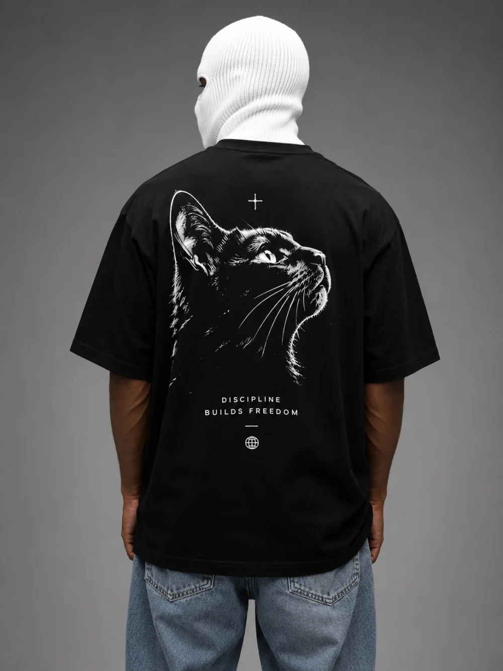 focus tarantula oversized t shirt — black 220gsm