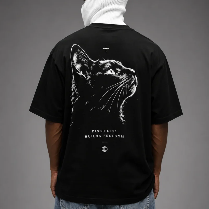 focus tarantula oversized t shirt — black 220gsm