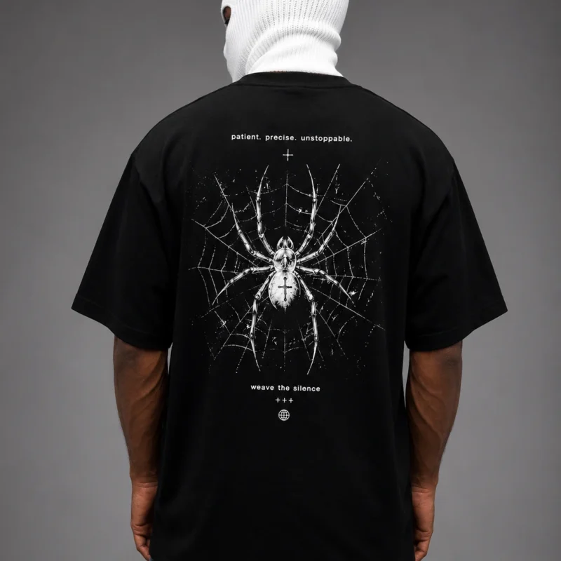 focus tarantula oversized t shirt — black 220gsm