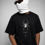 focus tarantula oversized t shirt — black 220gsm
