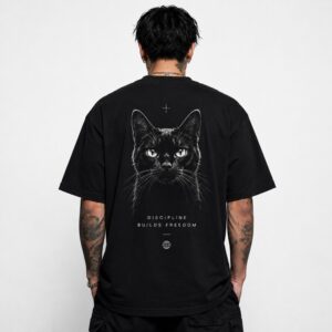 discipline black cat tee back